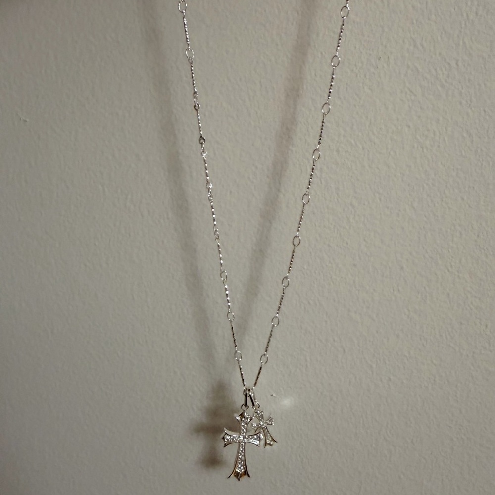 Sterling Silver Cross Pendant Necklace - Silver